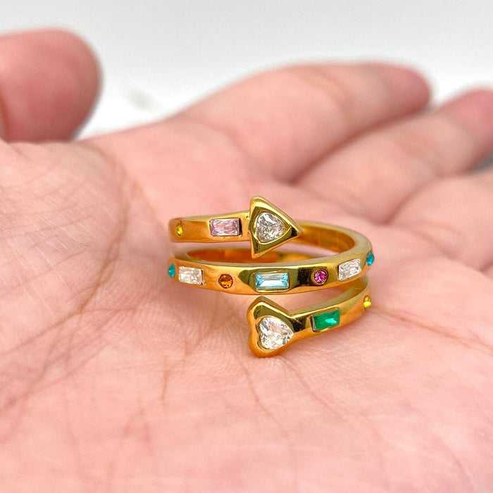 18K Gold Plated Heart/Arrow Ring