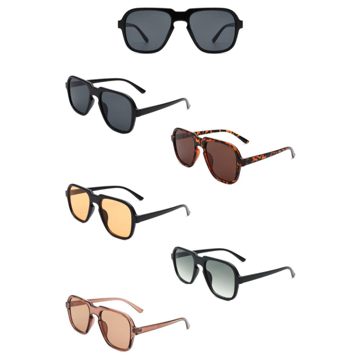 Retro Square Fashion Style Aviator Sunglasses