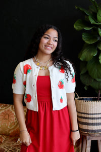 100% Fresh Knit Tomato Cardigan Top