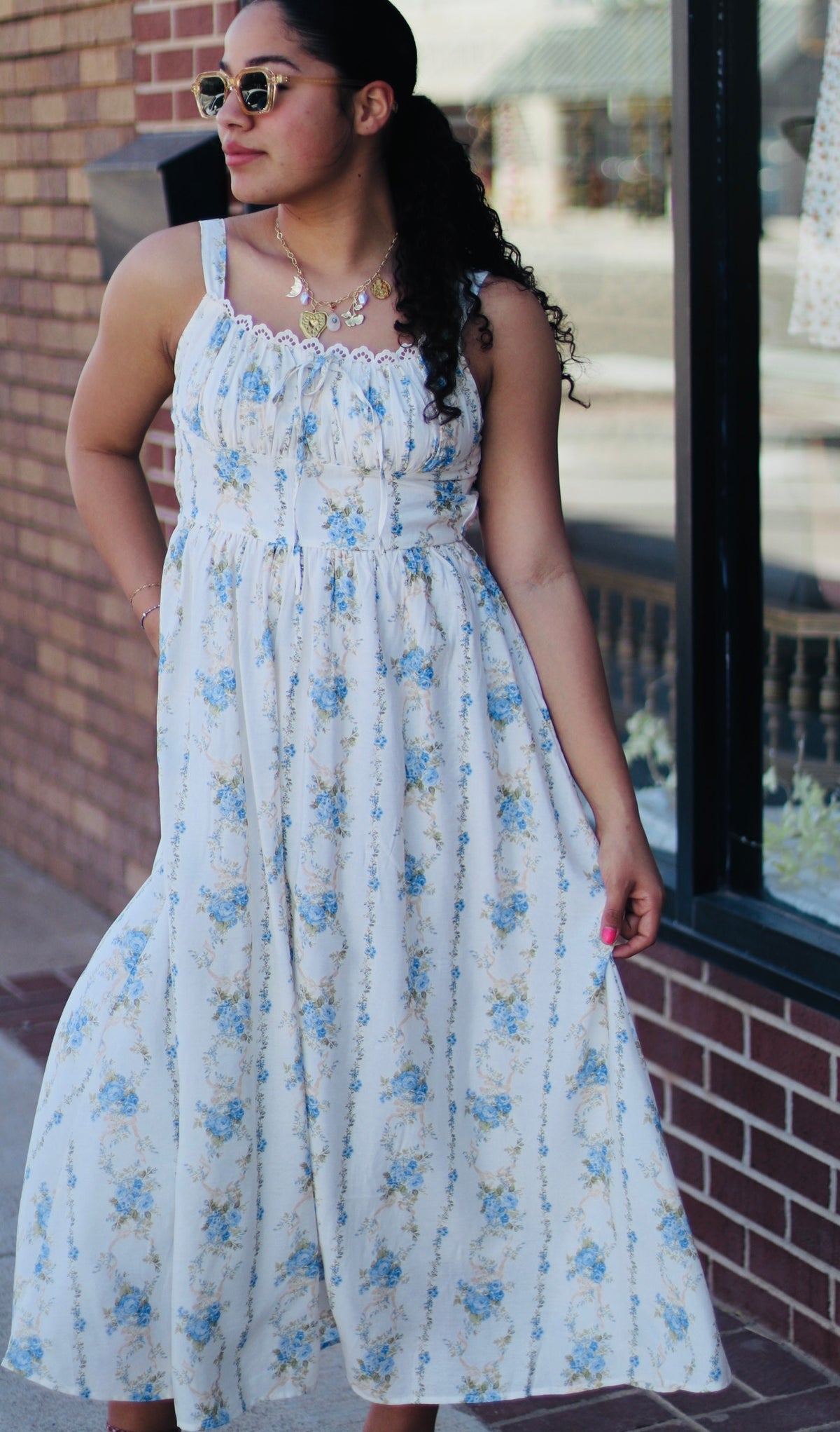 Ocean Corset Midi Dress