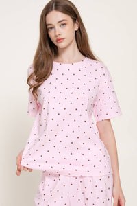Becky Pink Polka Dot Top