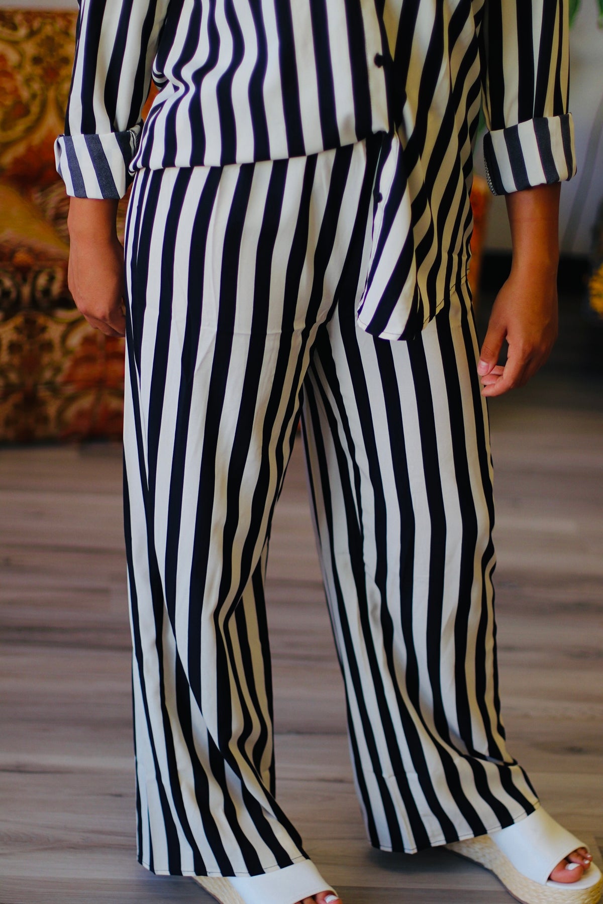 Its Showtime Striped Shirt & Pants Set