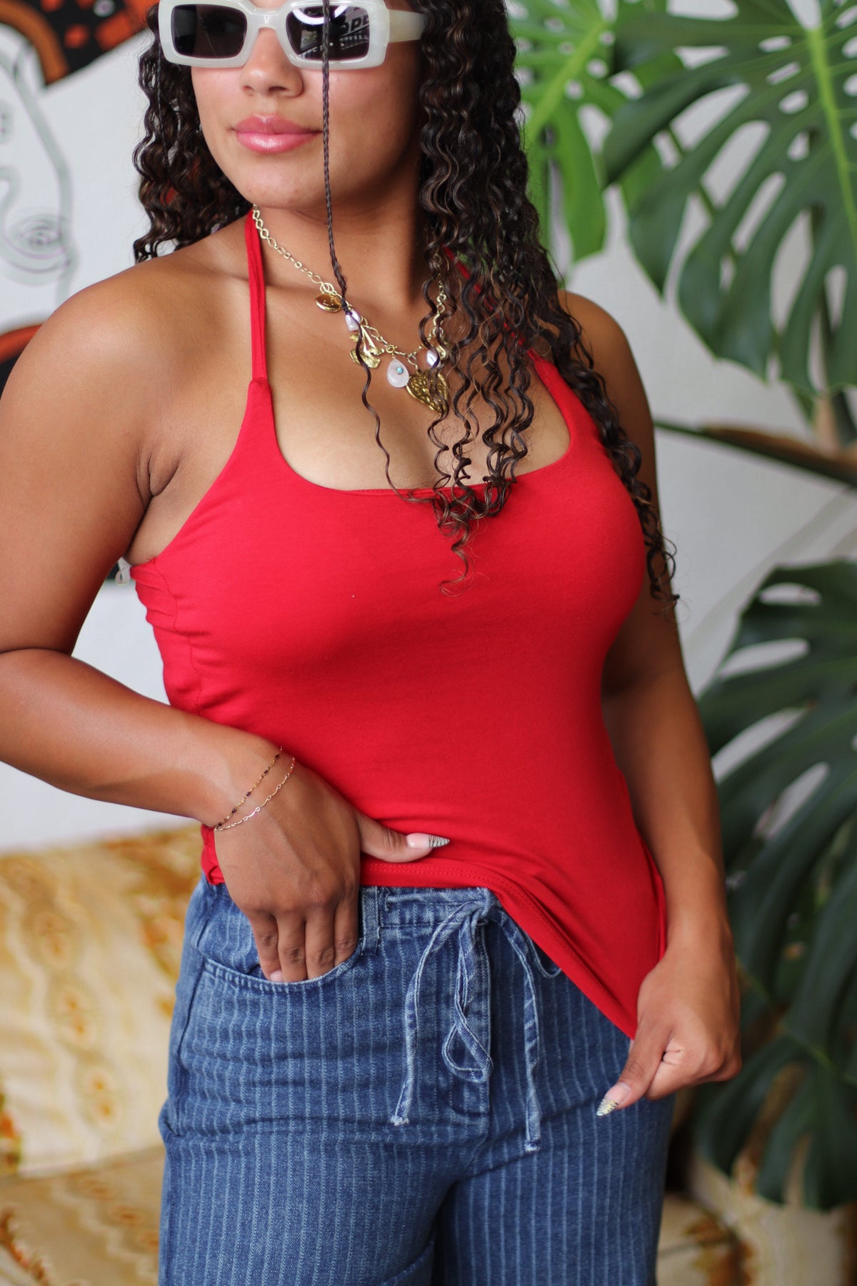 Jenna Red Halter Top