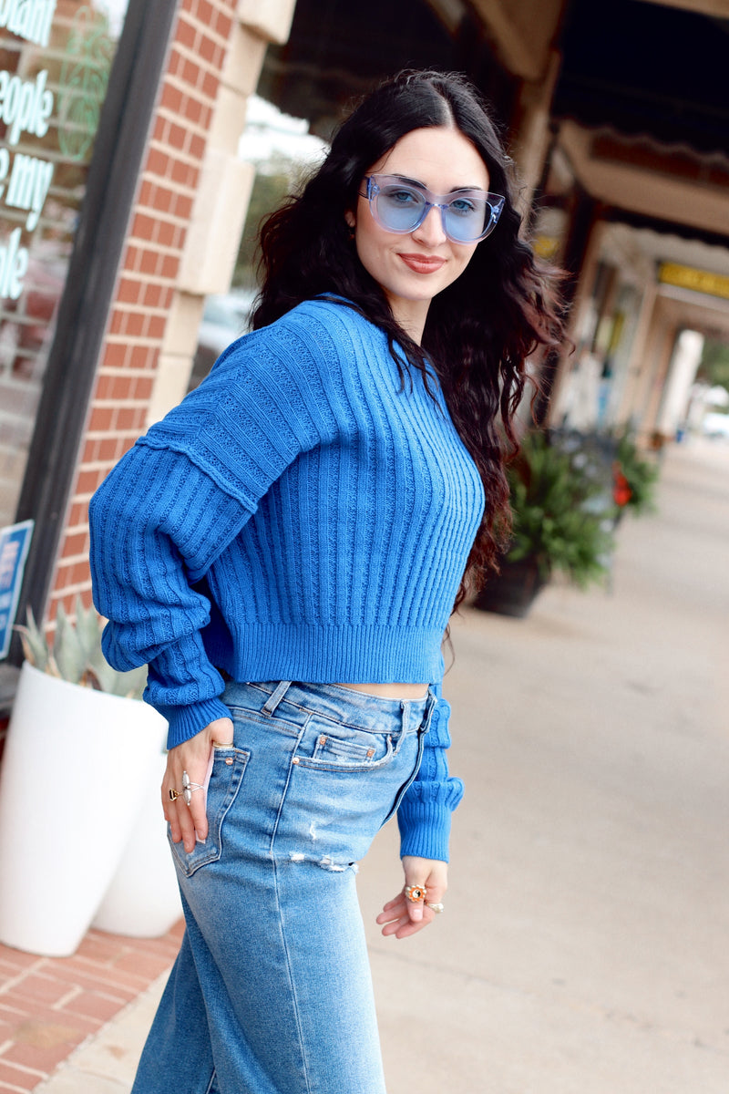 Baylee Knit Sweater + Cobalt