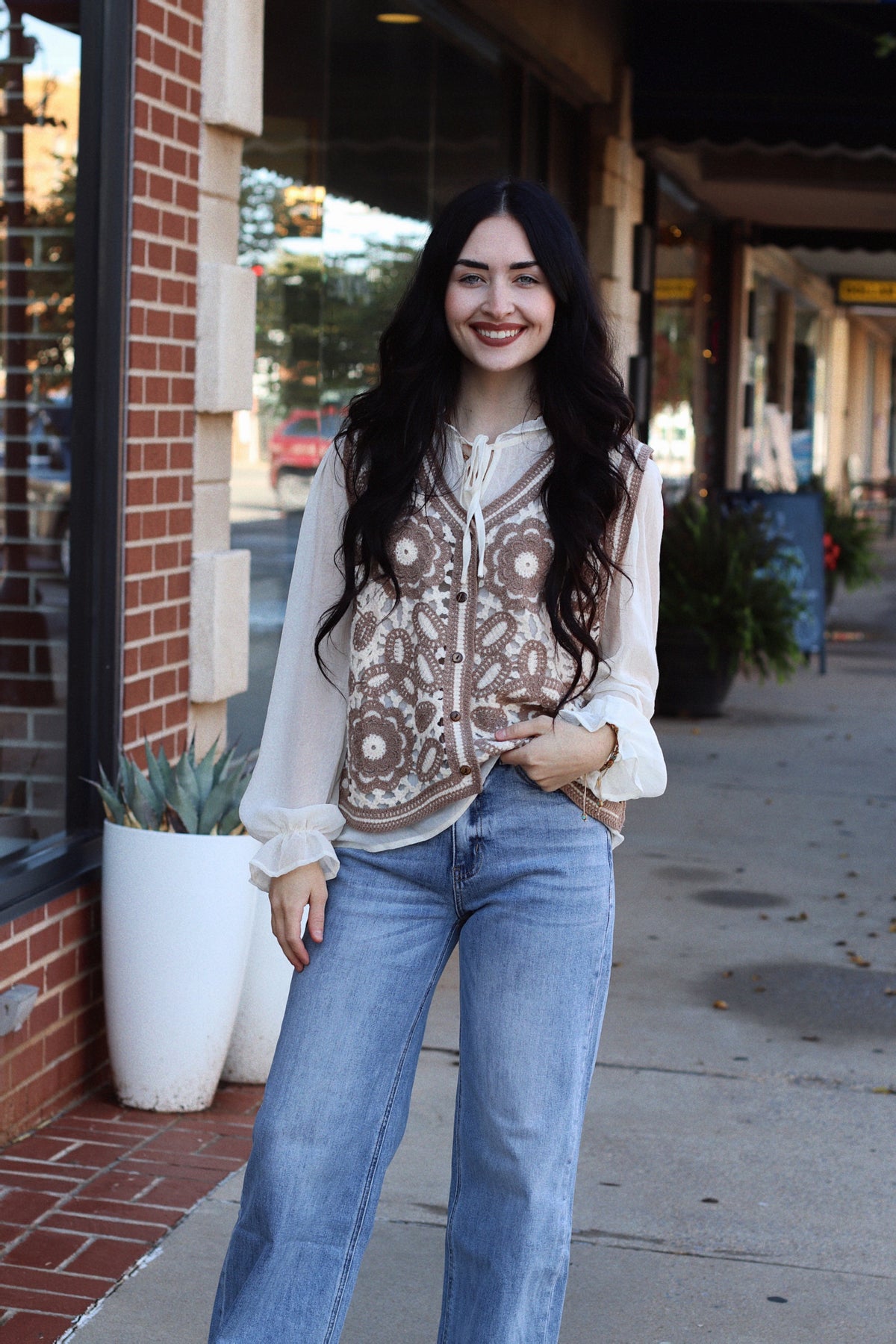 Carrie Crochet Vest Set