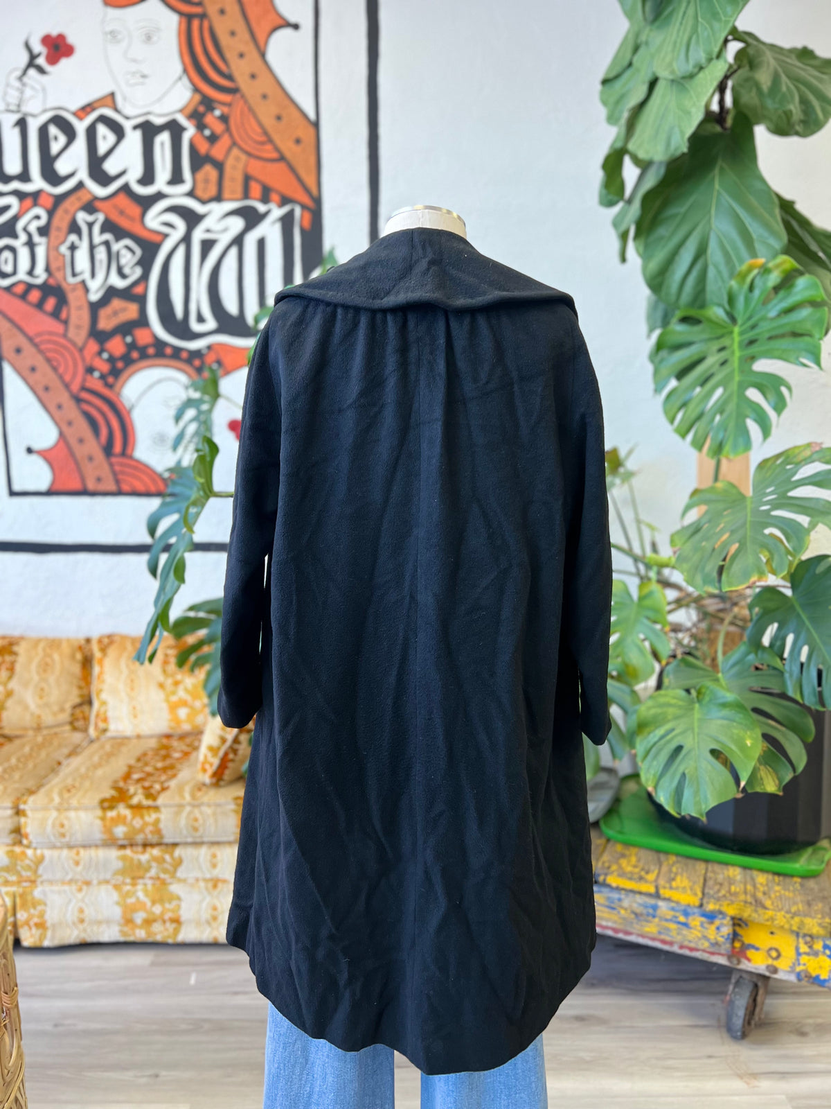Vault | Black Wool Trench Coat Large