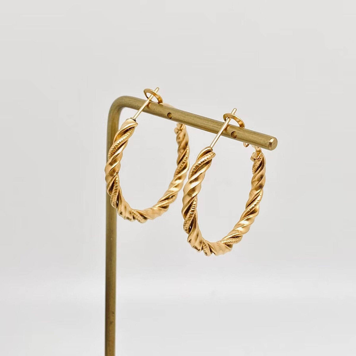 18K Gold Plated Spiral Hoop Earrings