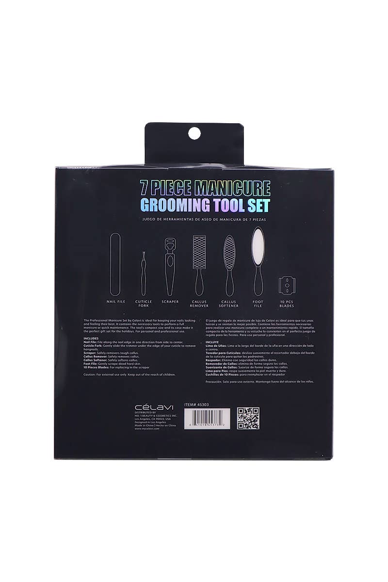 7pc Manicure & Pedicure Grooming Tool Set