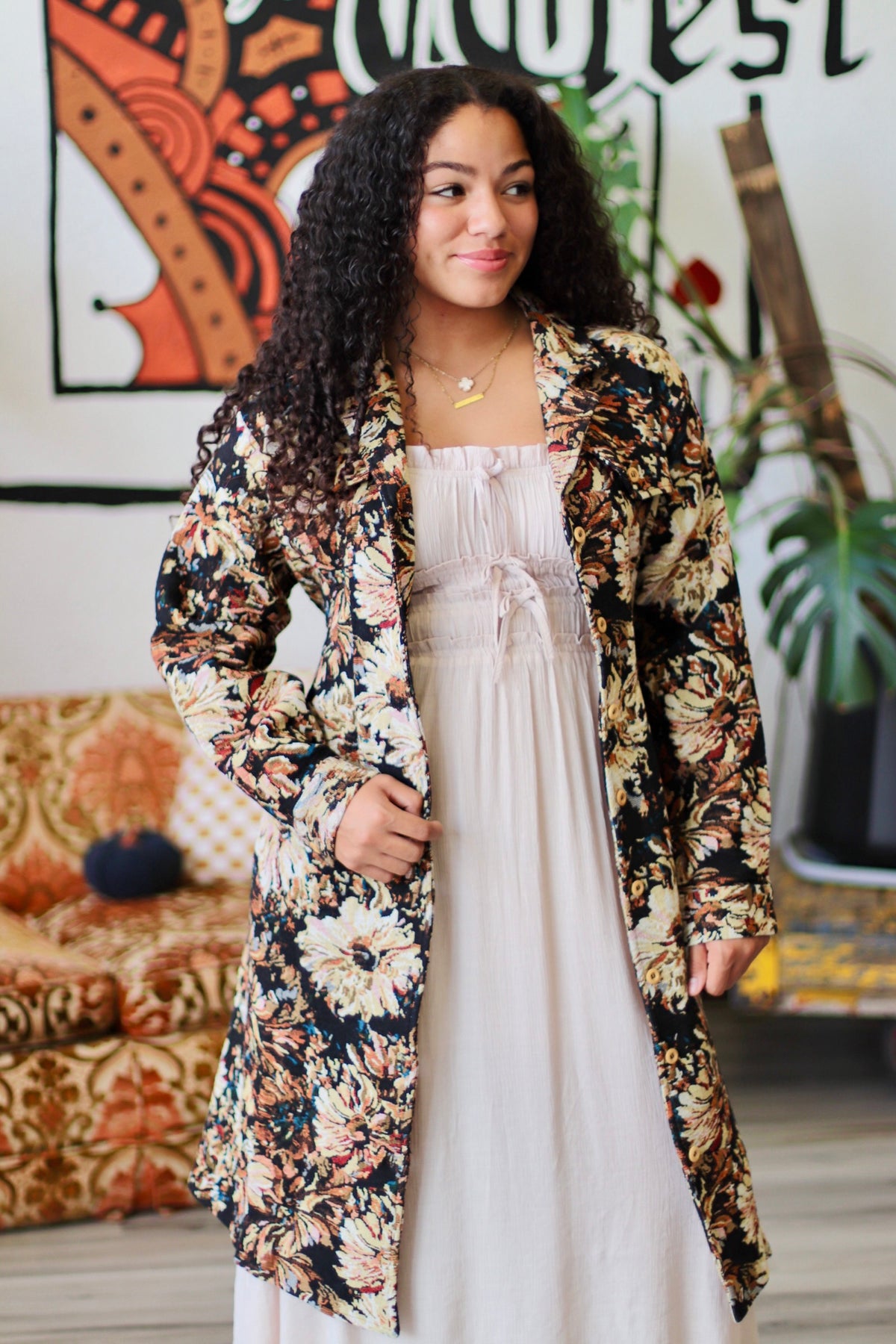 Falling For You Floral Coat