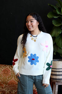 Groovy Flower Knit Sweater