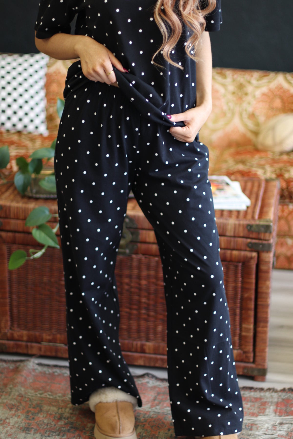 Girl Next Door Polka Dot Pants + Black