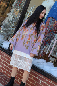 Lilac Floral Sweater