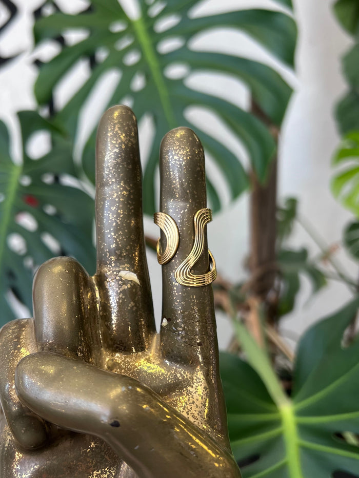 18k Gold Plated Adjustable Wave Ring