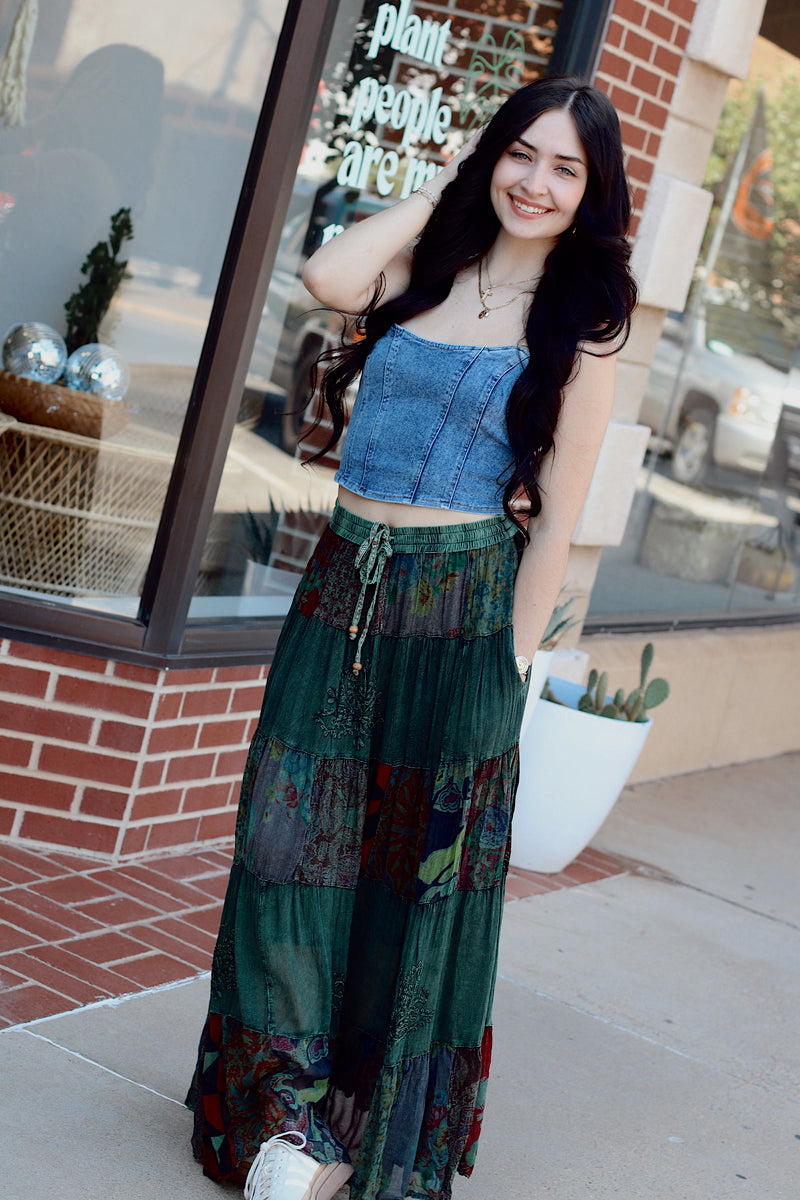 Green Goddess Maxi Skirt