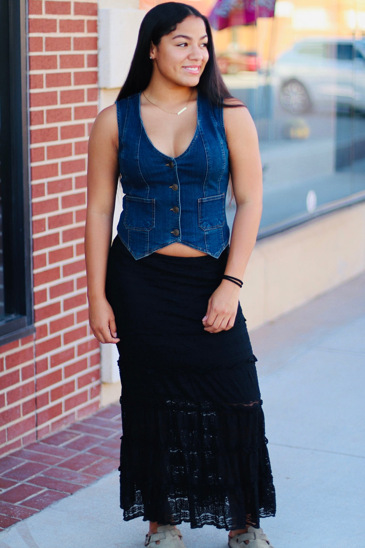 Dark Wash Denim Vest