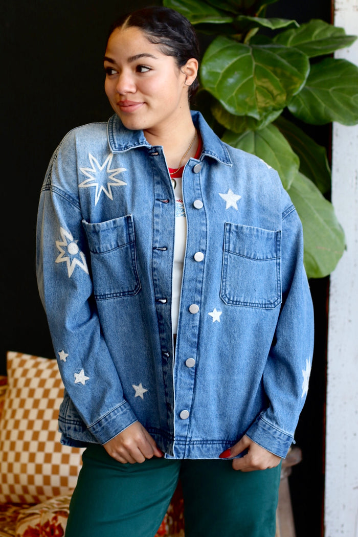 She's A Star Denim Shacket