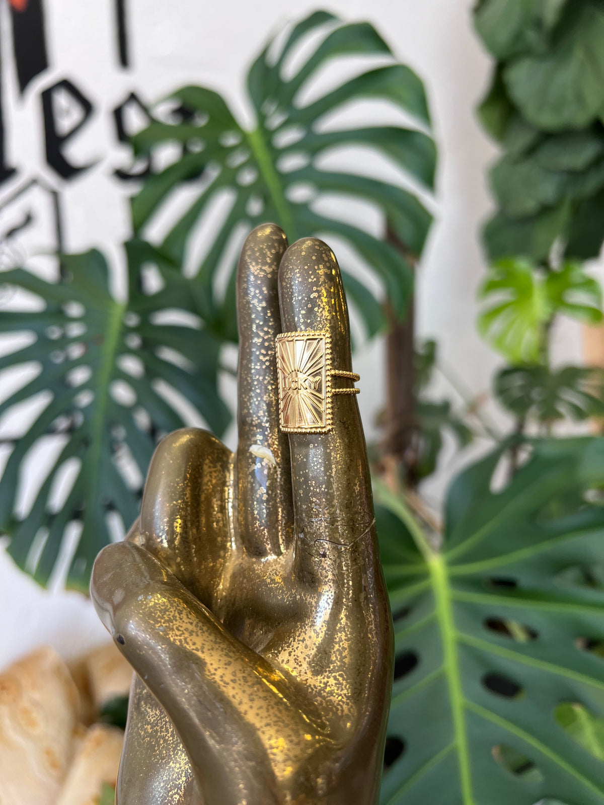 18K Gold Plated Adjustable Lucky Ring