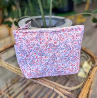 "Pink Paisley Dreams"  Quilted Cosmetic Bag