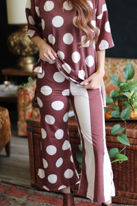 Dottie Relaxed Fit Lounge Set + Rusty Brown Polka Dot