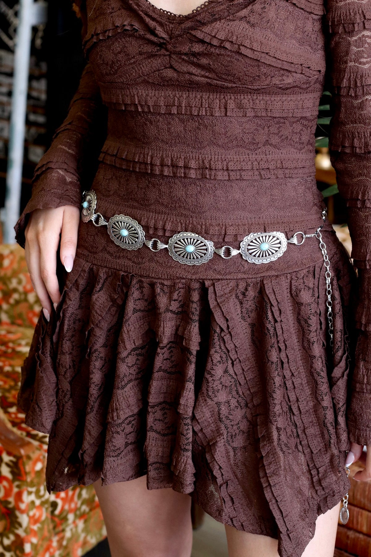 Hollie Lace Mini Dress + Chocolate