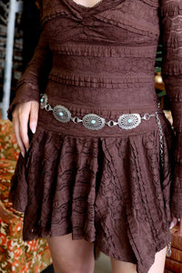 Hollie Lace Mini Dress + Chocolate
