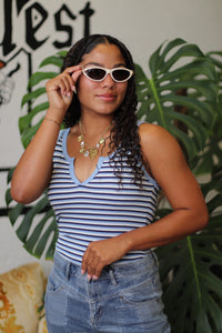 Lexi Blue Striped Tank Top