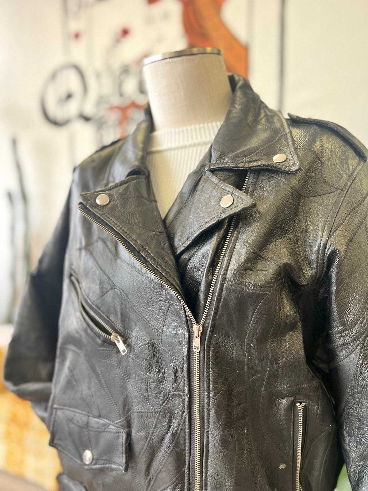 Vault | Leather Biker Jacket Large