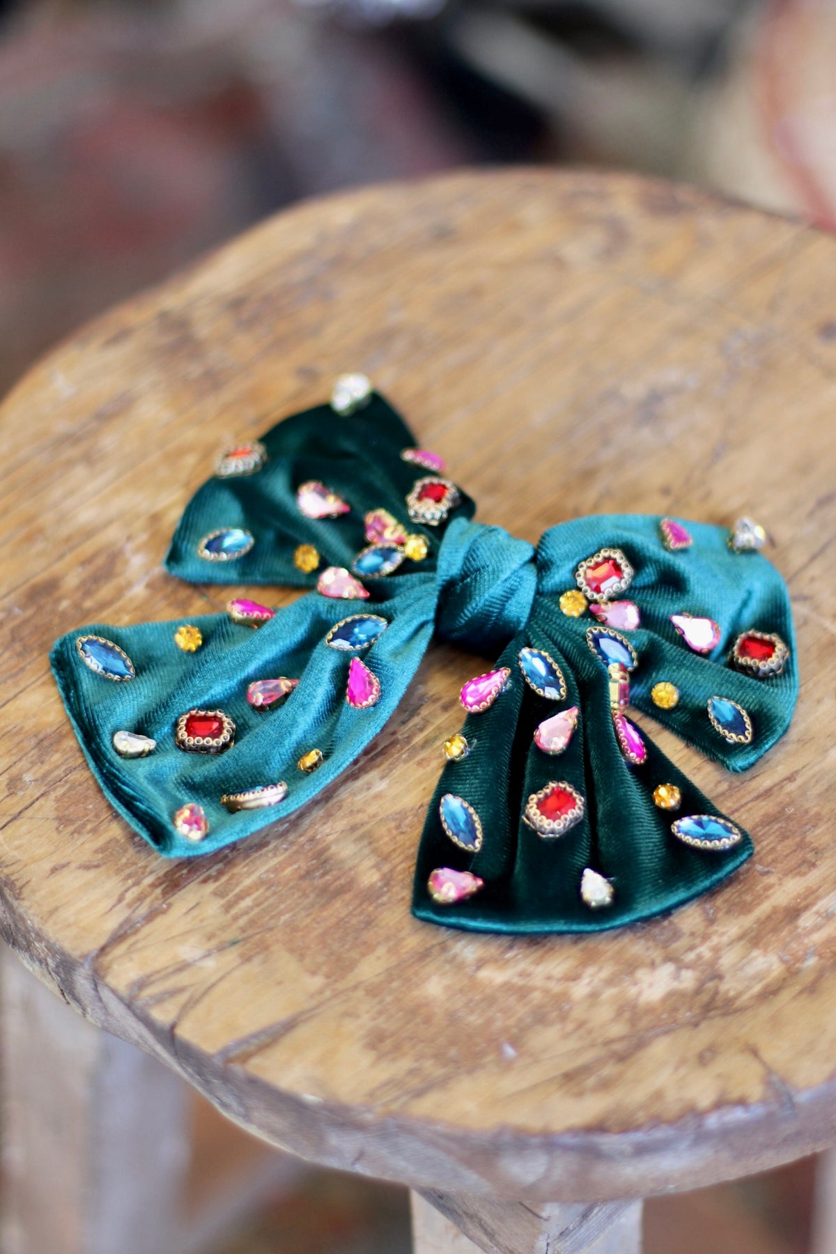 Rhinestone Velvet Bow