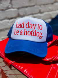580 Trucker Hat + Blue Hot Dog