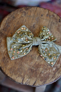 Metallic Rhinestone Bow