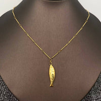 18K Gold Plated Stainless Steel Fish Charm Necklace