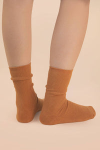 Ribbed mock socks: OLIVE
