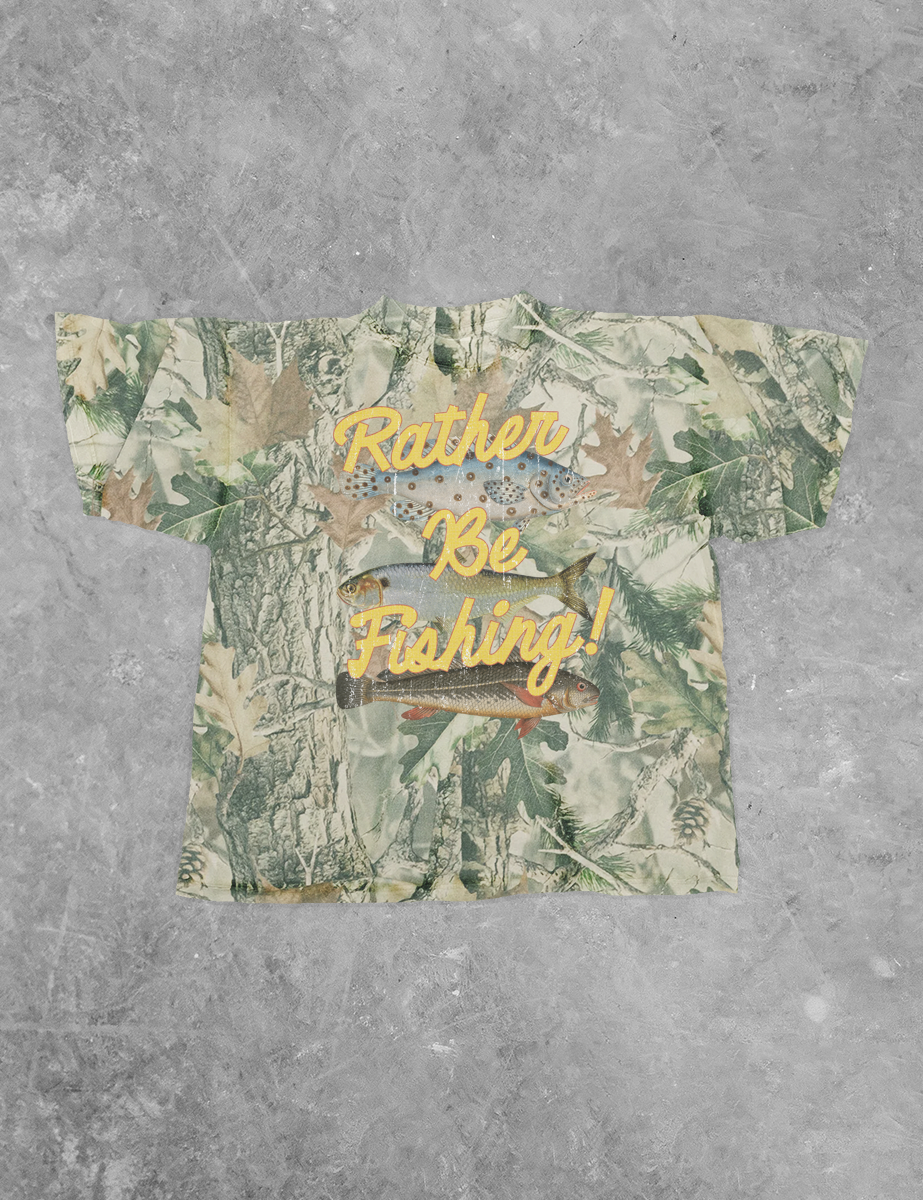 Rather Be Fishing Camo Cotton T-Shirt