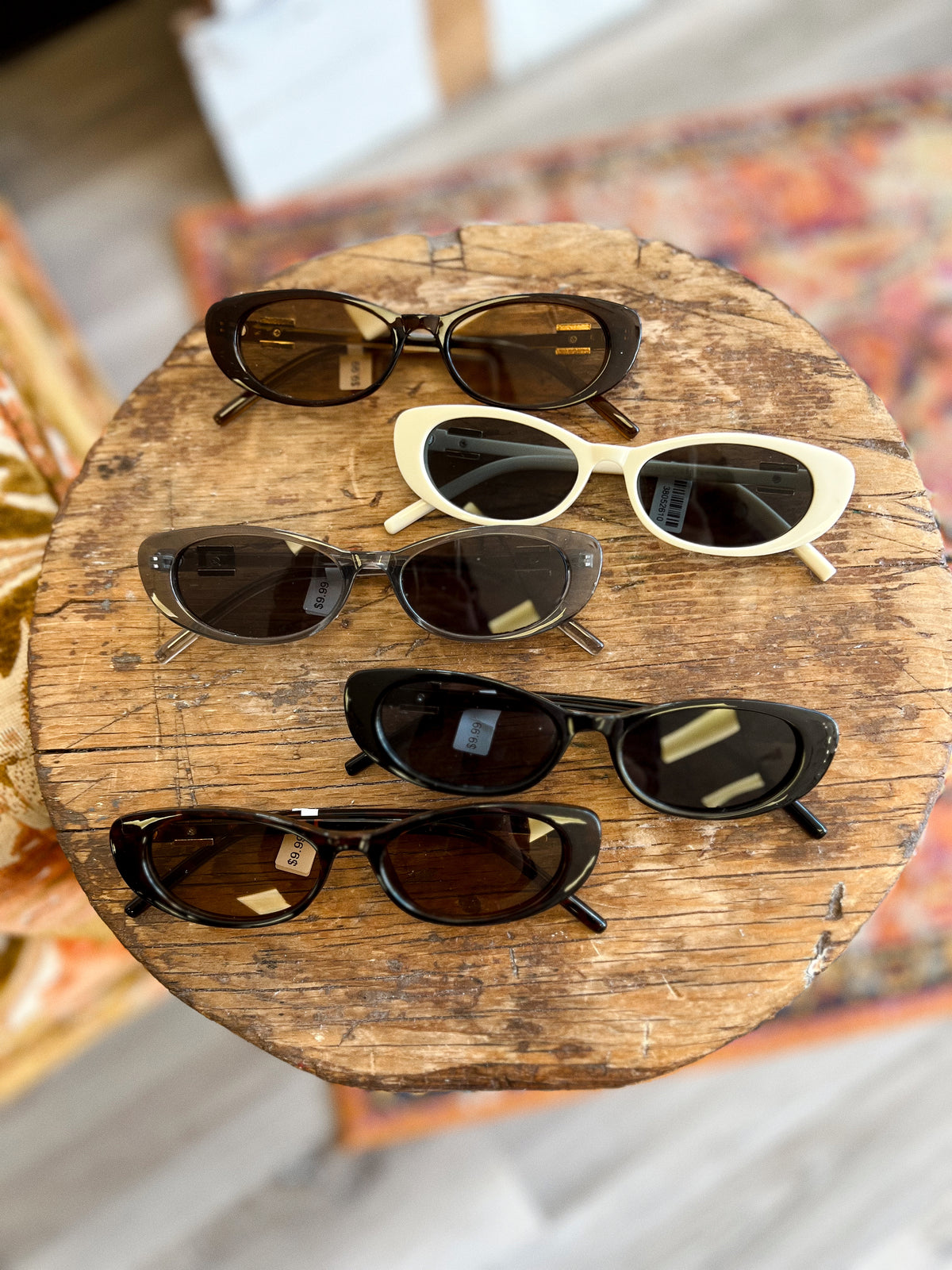 90s Slim Oval Nararow Women Fashion Sunglasses