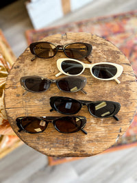 90s Slim Oval Nararow Women Fashion Sunglasses