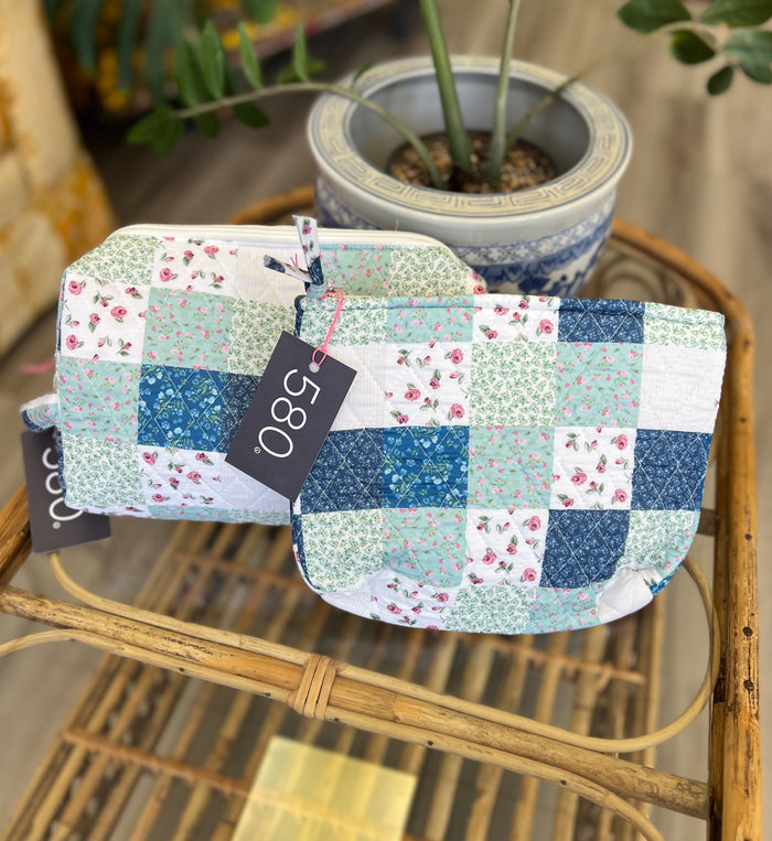 "Floral Delight" Quilted Cosmetic Bag