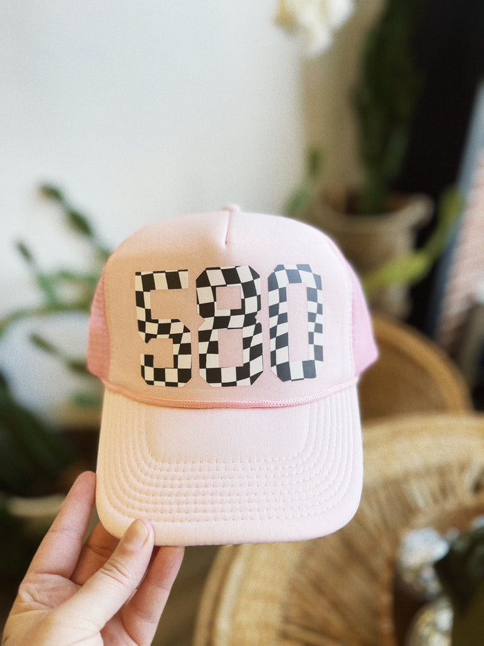 580 Trucker - Baby Pink w/ B&W Logo