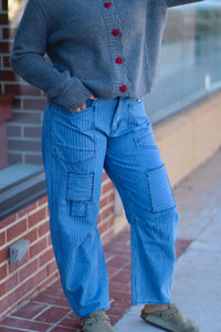 Patchwork Striped Barrel Jeans