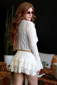 Elton Cream Ruffle Mini Skirt