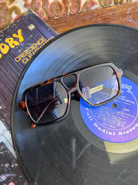 Large Acetate Frame Retro Aviator Sunglasses