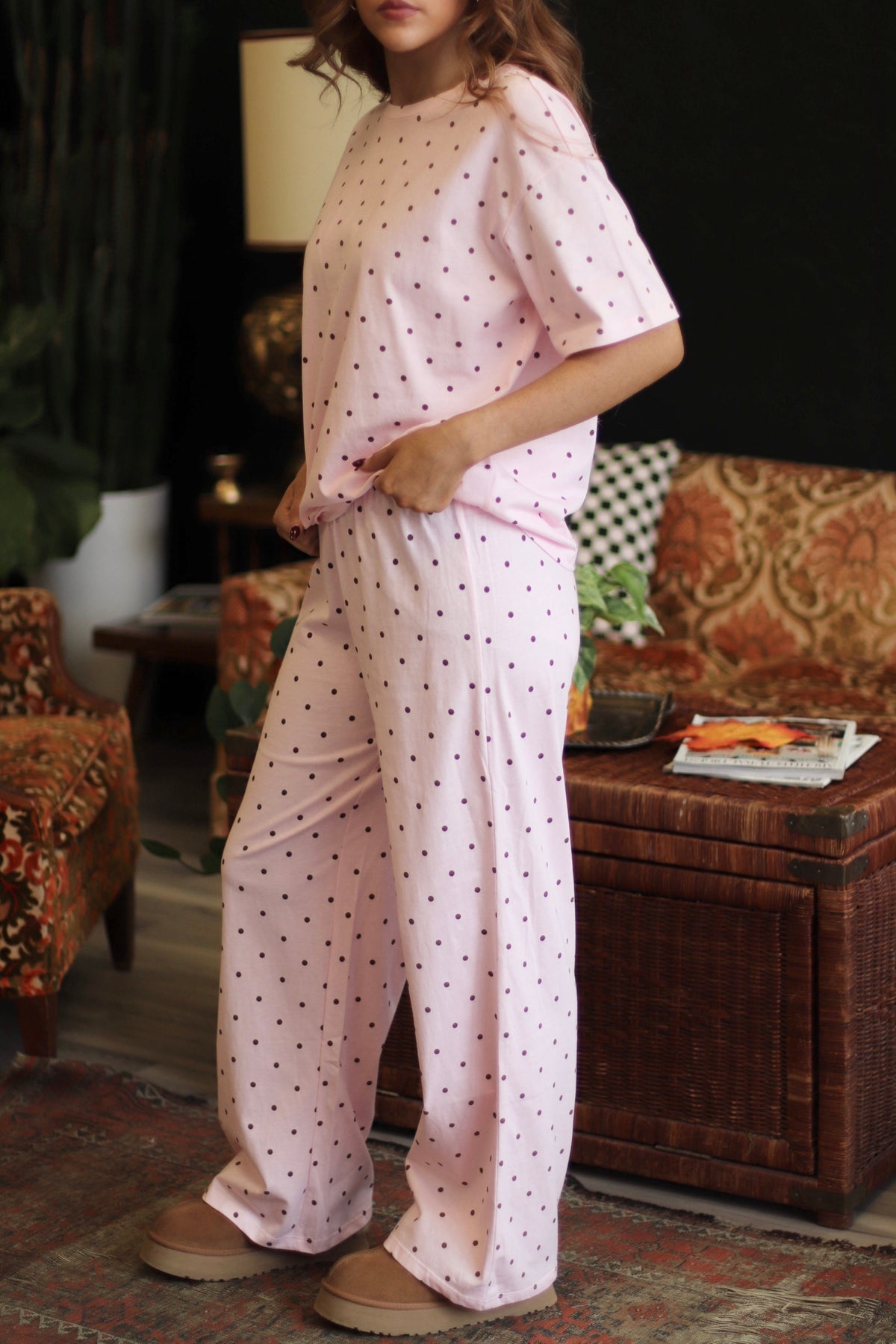 Girl Next Door Polka Dot Pants + Pink
