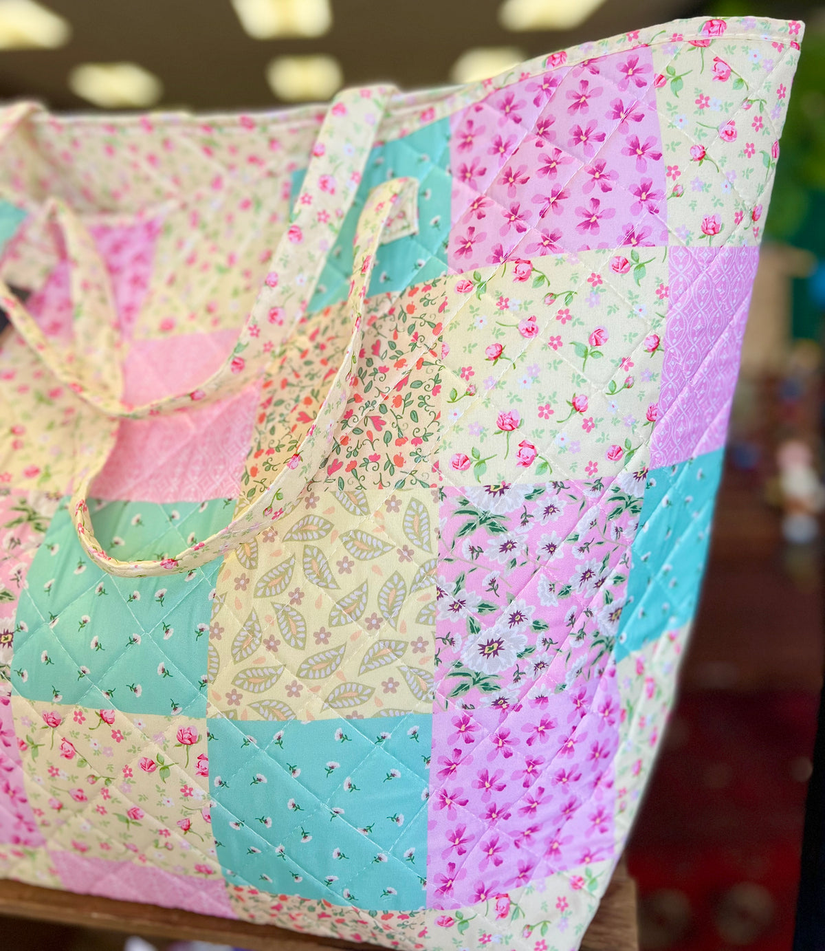 "Summer Garden" Designer Quilted Tote Bag