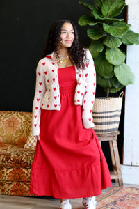 Love Is In The Air Red Midi Dress