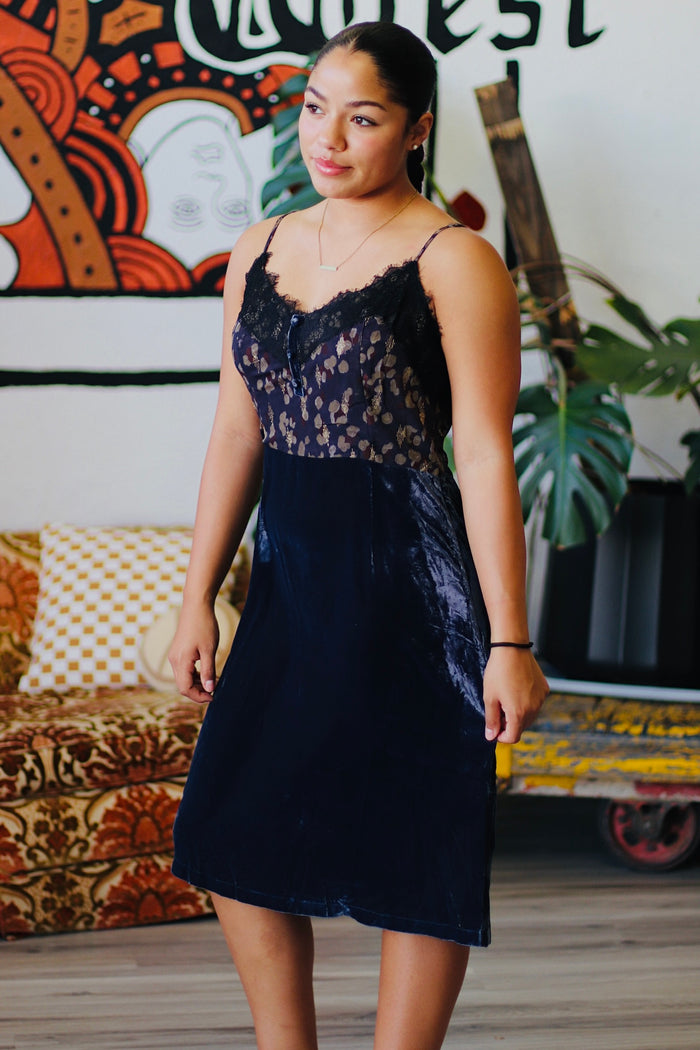 Lace Velvet Mini Dress