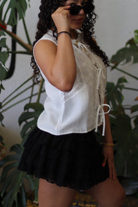Hannah Lace Tie Top + White