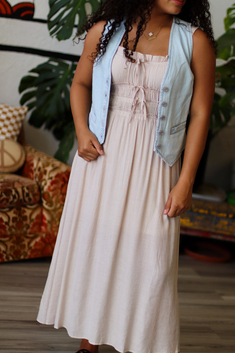 Candle Light Midi Dress + Taupe