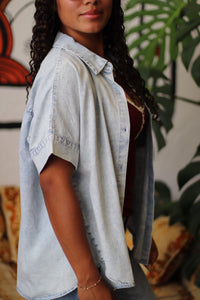 Skyline Chambray Button Down Top