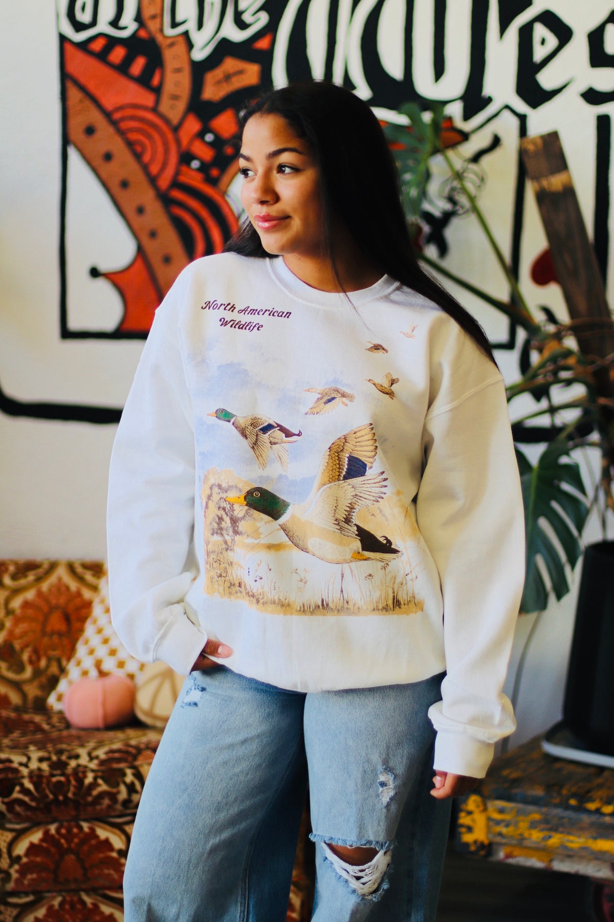Ducks Wildlife Oversized Sweatshirt