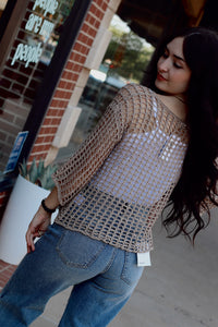 Cori Crochet Top + Taupe