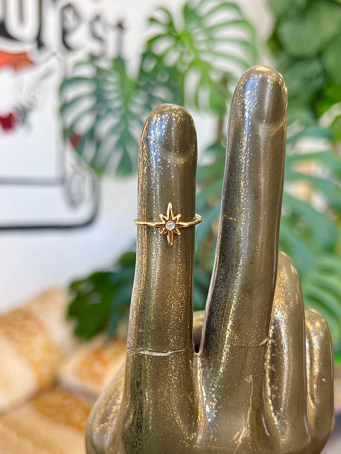 Star 18K Gold Plated Stainless Steel Adjustable Ring